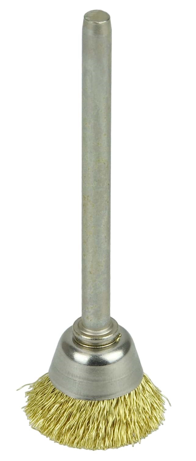 Picture of 5/8" Miniature Wire Cup Brush, .003" Brass Fill, 1/8" Stem