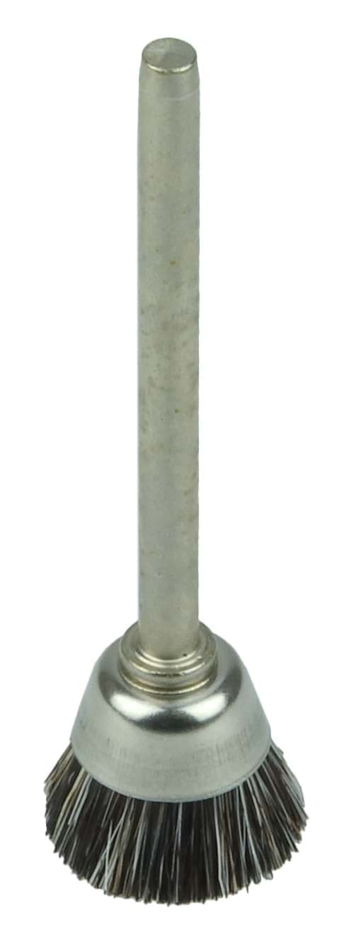 Picture of 9/16" Miniature Cup Brush, Stiff Hair Fill, 1/8" Stem