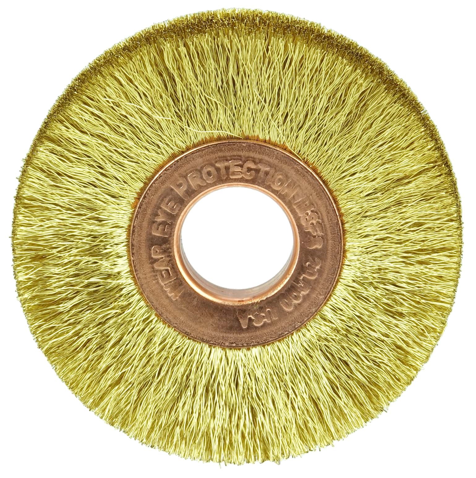 Picture of 2" Small Diameter Crimped Wire Wheel, .005" Brass Fill, 1/2" Arbor Hole