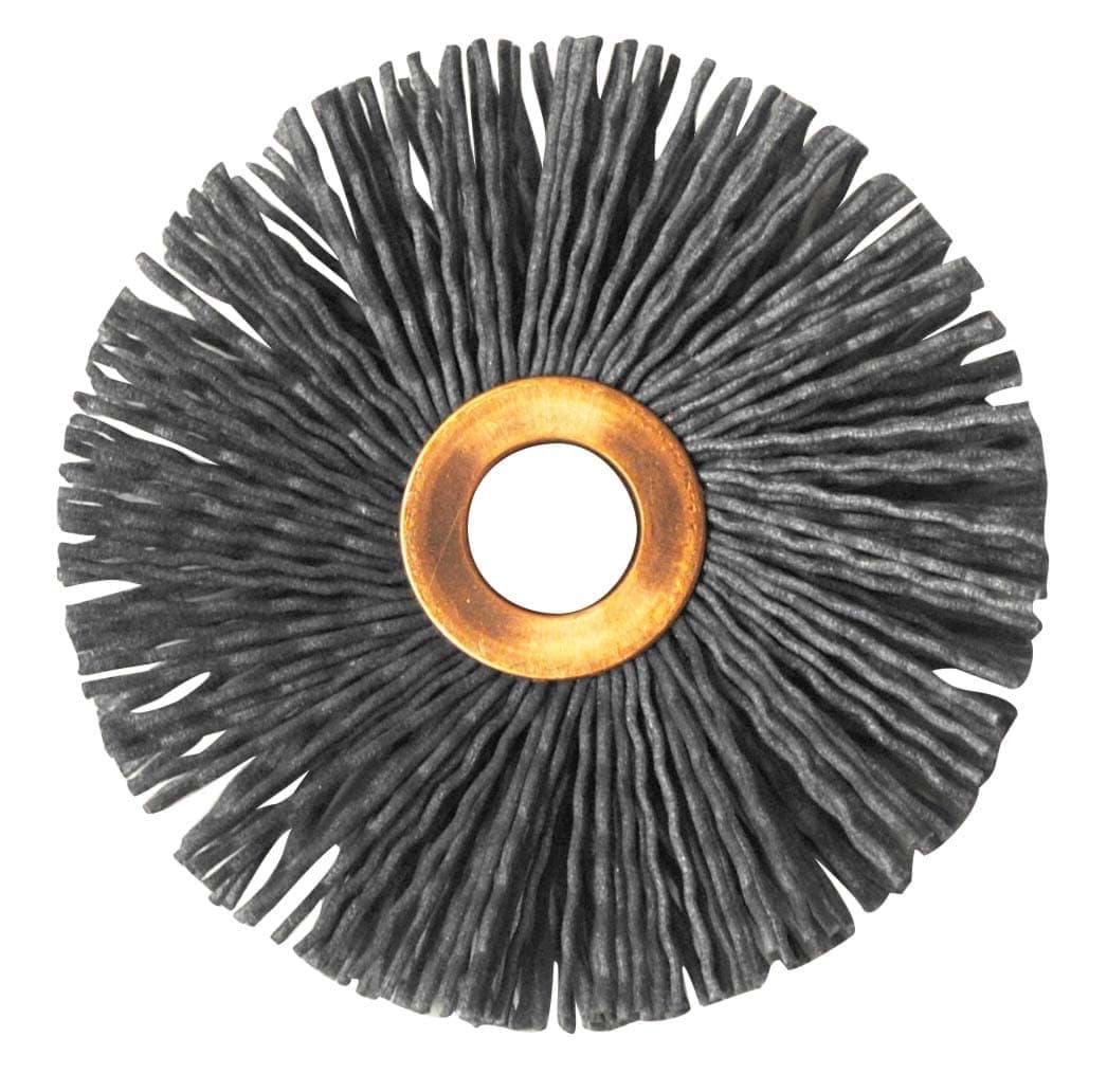 Picture of 3" Small Diameter Nylox Wheel Brush, .035/180SC Crimped Fill, 1/2" Arbor Hole
