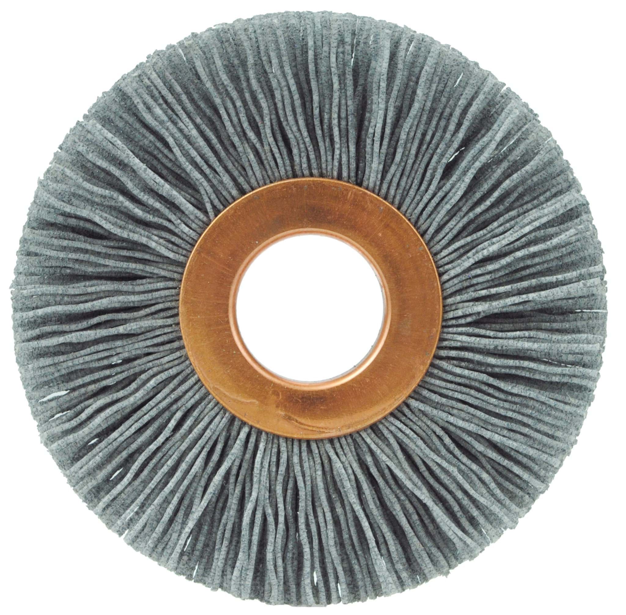 Picture of 2-1/2" Small Diameter Nylox Wheel Brush, .022/120SC Crimped Fill, 5/8" Arbor Hole