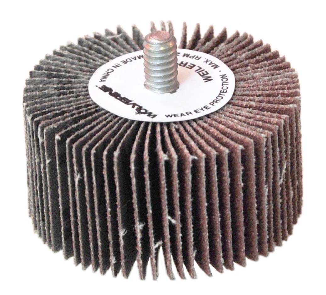Picture of 2" x 1" x 60AO Wolverine Coated Abrasive Flap Wheel, 1/4-20 Threaded Stem