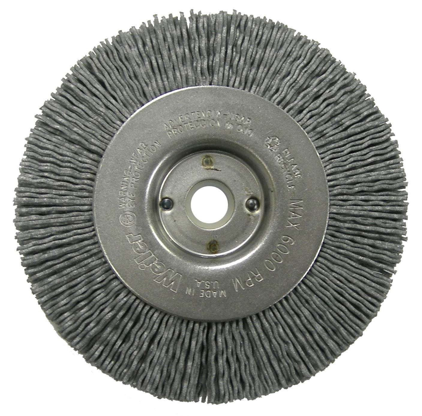 Picture of 4" Narrow Face Nylox Wheel, .022/320SC Crimped Fill, 1/2"-3/8" Arbor Hole