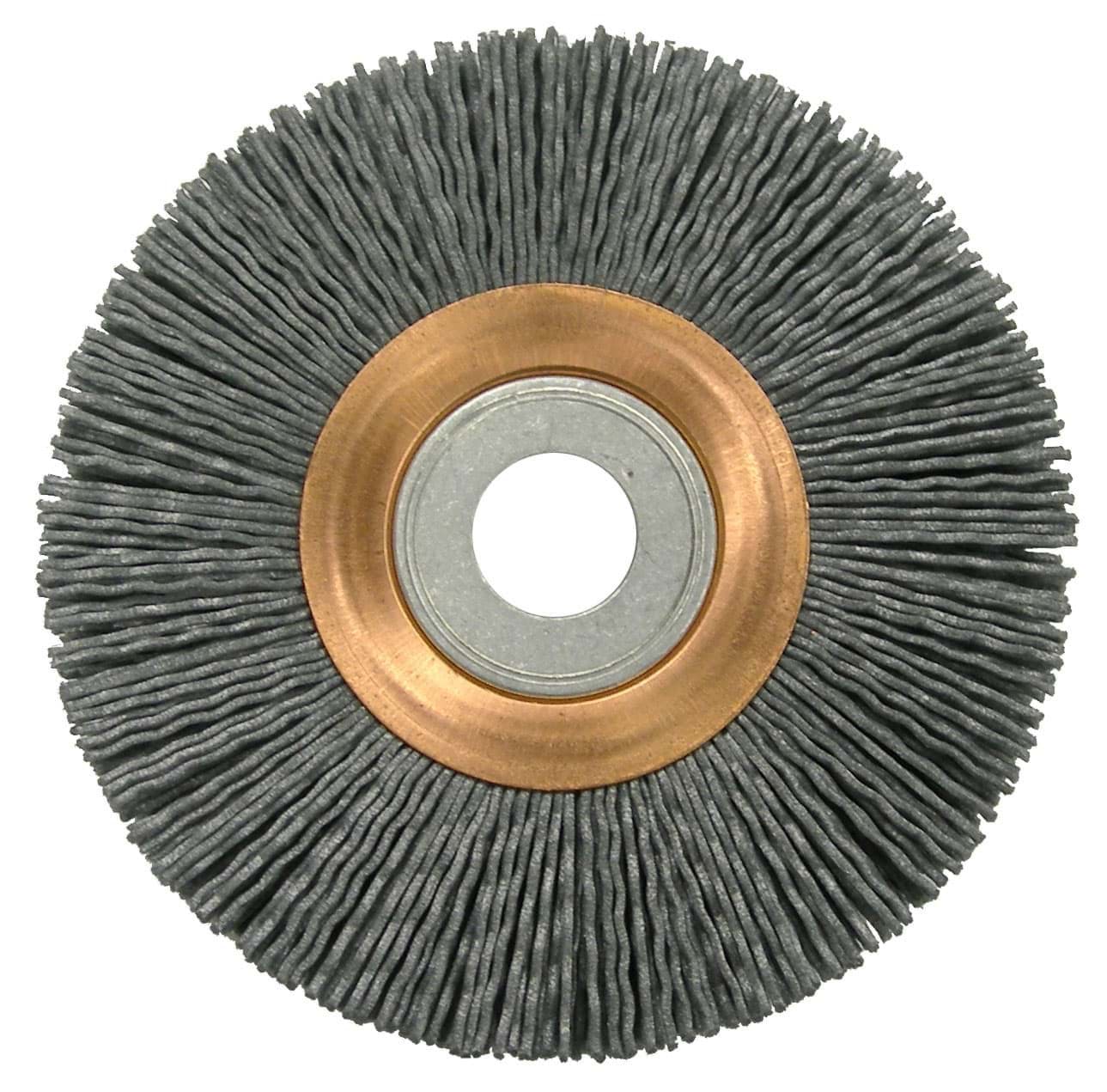 Picture of 4" Heavy-Duty Narrow Face Nylox Wheel, .022/320SC Crimped Fill, 5/8"-1/2" Arbor Hole