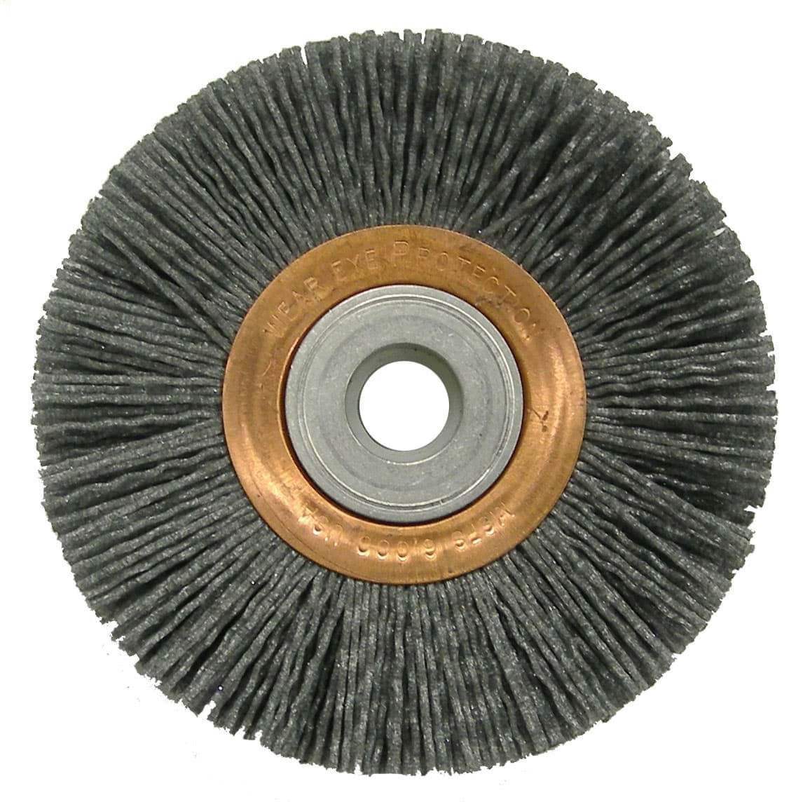 Picture of 4" Heavy-Duty Narrow Face Nylox Wheel, .040/80SC Crimped Fill, 5/8"-1/2" Arbor Hole