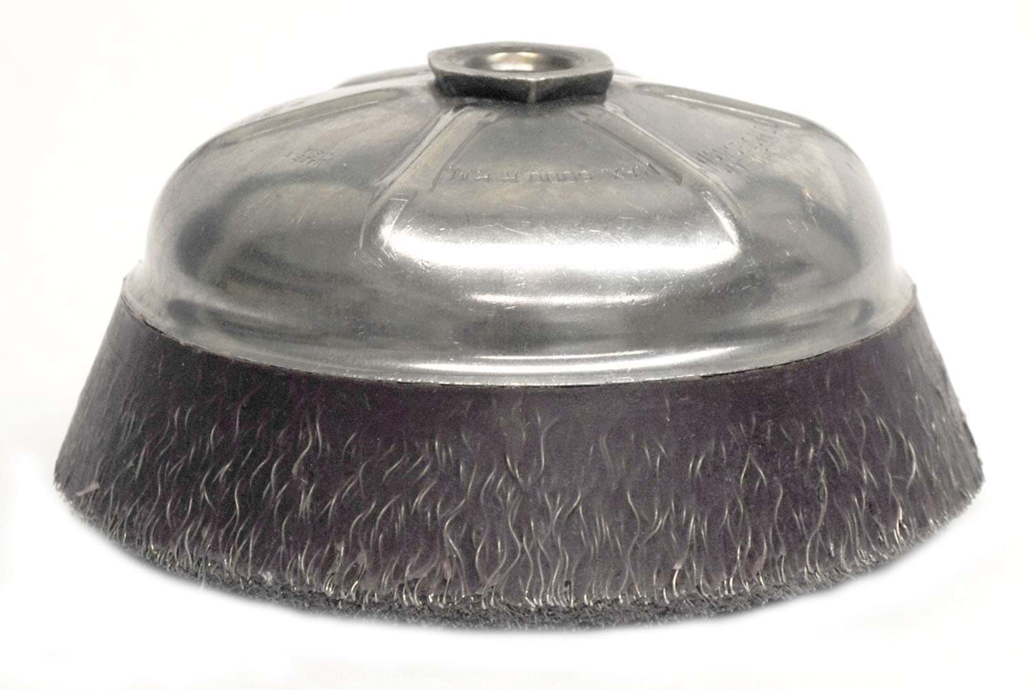 Picture of 6" Polyflex Encapsulated Crimped Wire Cup Brush, .020" Steel Fill, 5/8"-11 UNC Nut