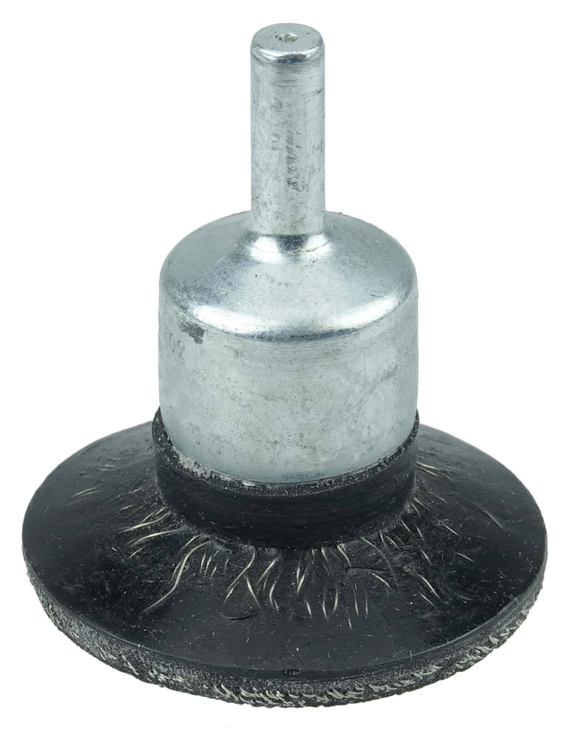 Picture of 1-3/4" Polyflex Encapsulated Circular Flared Crimped Wire End Brush, .0104" Stainless Steel Fill