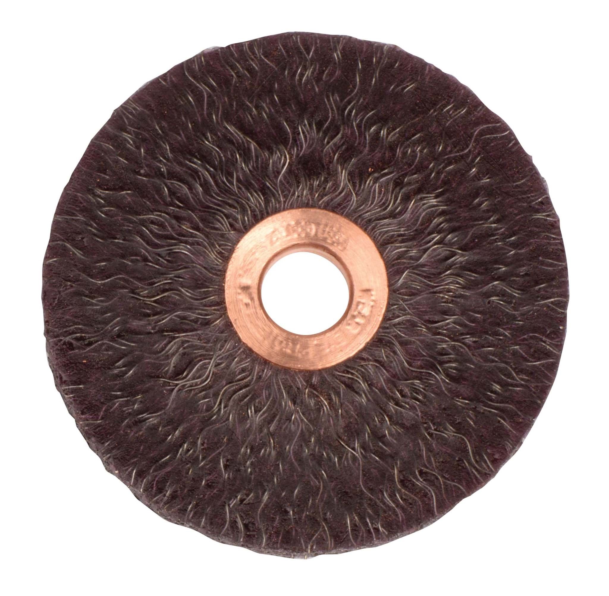 Picture of 3" Polyflex Encapsulated Small Diameter Crimped Wire Wheel, .014" Steel Fill, 1/2" Arbor Hole