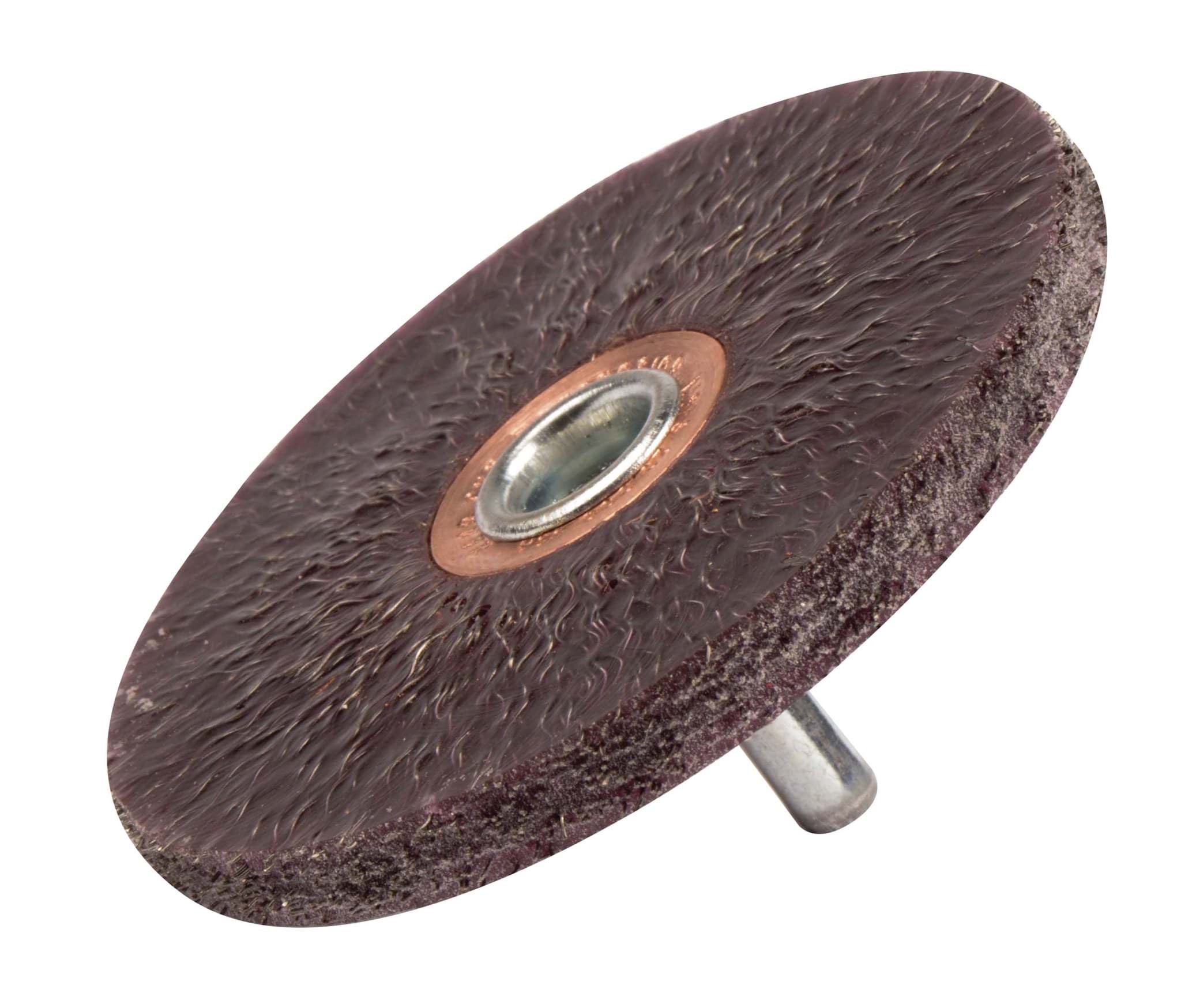 Picture of 3" Polyflex Encapsulated Stem-Mounted Crimped Wire Wheel, .008" Steel Fill, 1/4" Stem