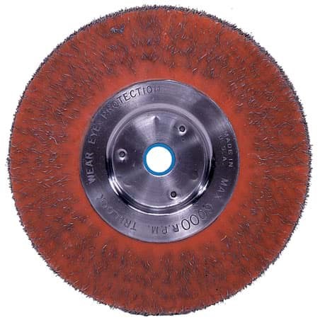Picture of 6" Polyflex Encapsulated Narrow Face Crimped Wire Wheel, .0104" Steel Fill, 5/8"-1/2" Arbor Hole