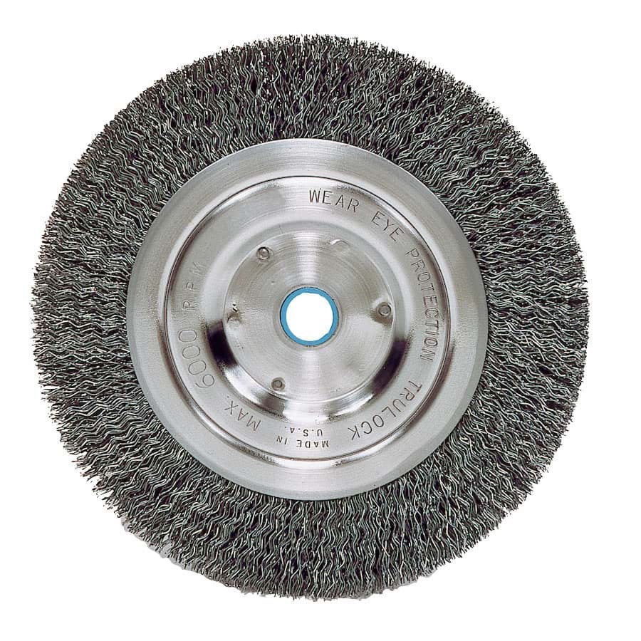 Picture of Wolverine 6" Crimped Wire Wheel, .014" Steel Fill, Medium Face, 5/8"-1/2" Arbor Hole