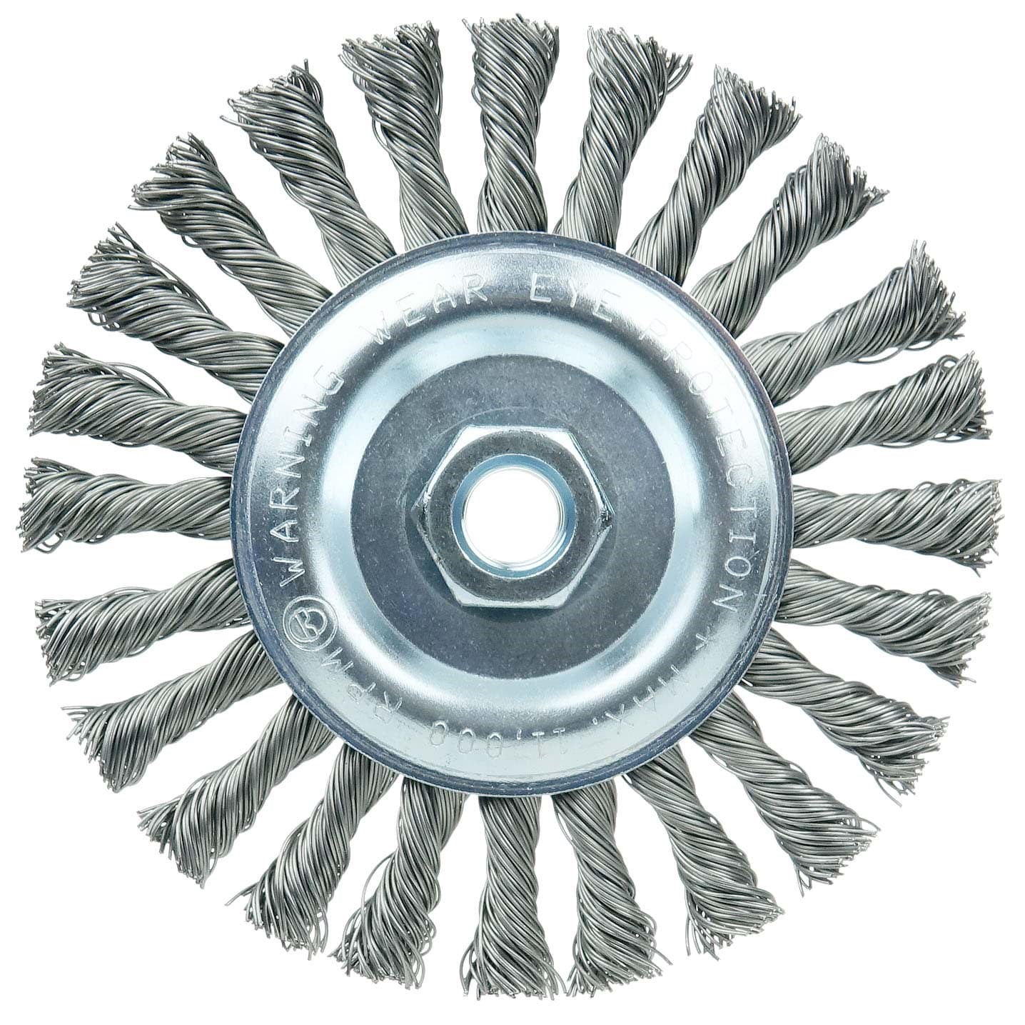 Picture of Wolverine 6" Knot Wire Wheel, Standard Twist, .025" Steel Fill, 5/8"-11 UNC Nut