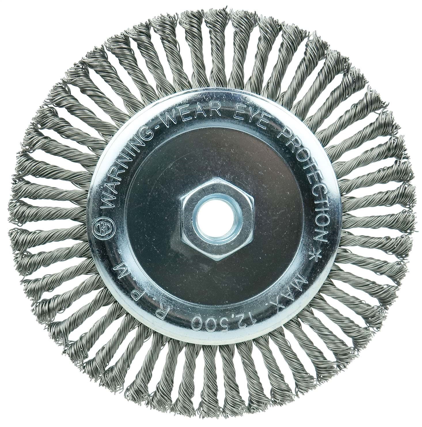 Picture of Wolverine 6" Knot Wire Wheel, Stringer Bead Twist, .020" Steel Fill, 5/8"-11 UNC Nut