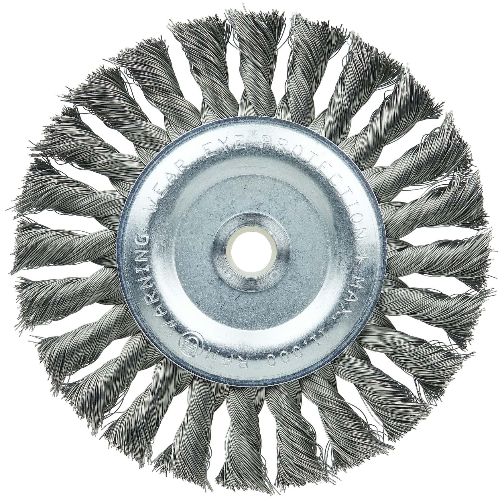 Picture of Wolverine 6" Knot Wire Wheel, Standard Twist, .014" Steel Fill, 5/8"-1/2" Arbor Hole