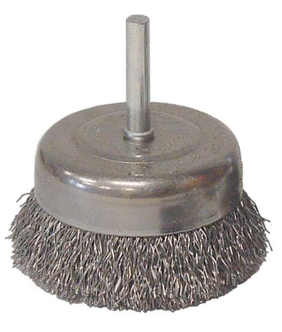 Picture of Wolverine 3" Crimped Wire Cup Brush, .014" Steel Fill, 1/4" Stem