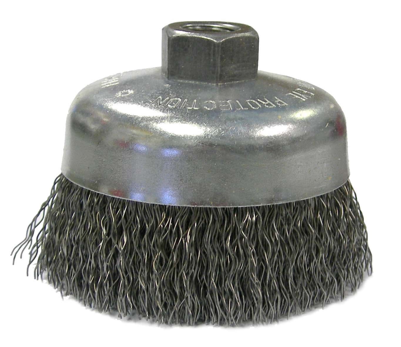 Picture of Wolverine 6" Crimped Wire Cup Brush, .020" Steel Fill, 5/8"-11 UNC Nut