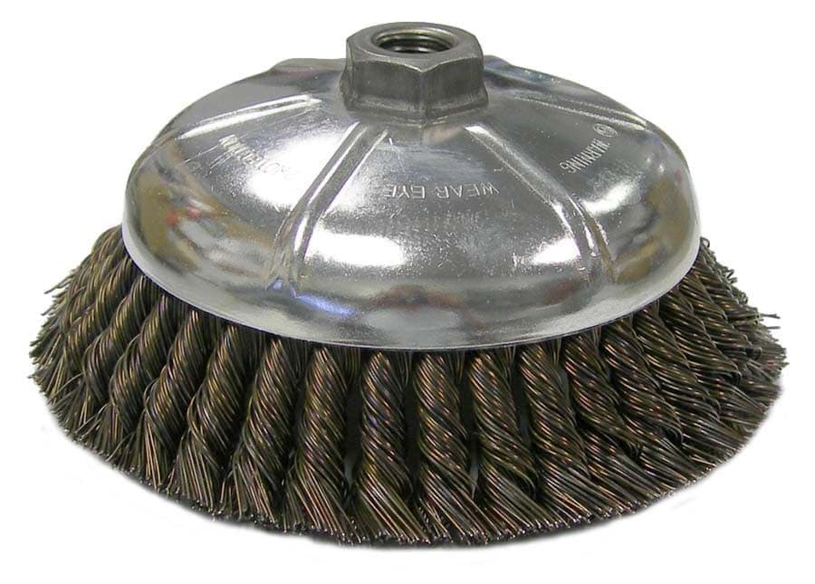 Picture of Wolverine 6" Knot Wire Cup Brush, .025" Steel Fill, 5/8"-11 UNC Nut