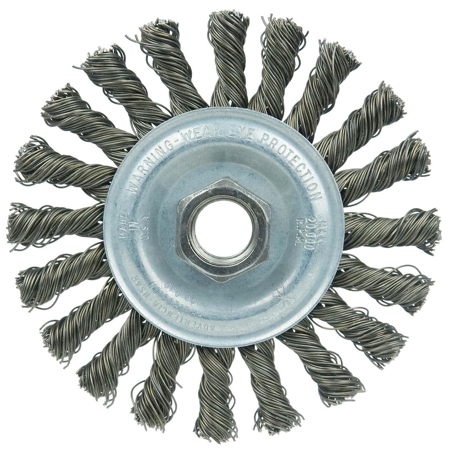 Picture of Wolverine 4" Knot Wire Wheel, Cable Twist, X-Coarse Wire, M10x1.50 Nut, Steel Wire