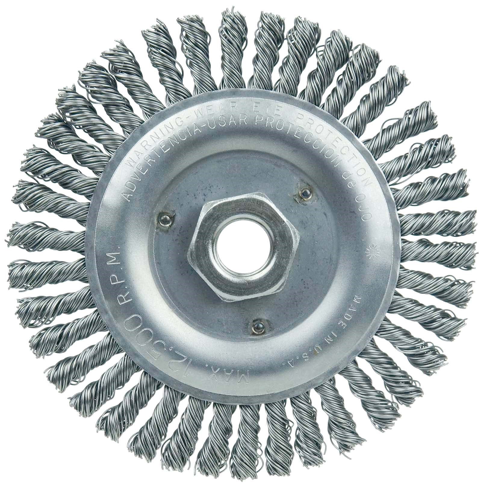 Picture of Wolverine 5" Knot Wire Wheel, Stringer Bead Twist, .020" Steel Fill, 5/8"-11 UNC Nut