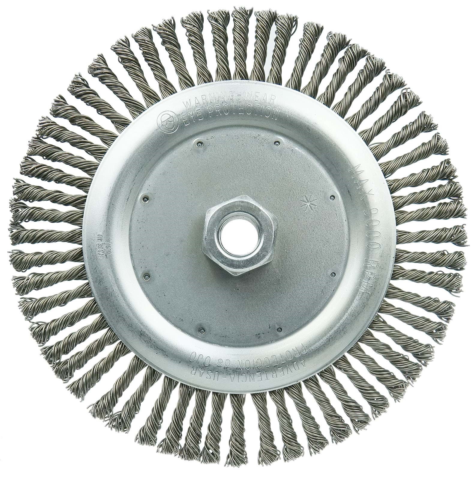 Picture of Wolverine 7" Knot Wire Wheel, Stringer Bead Twist, .020" Steel Fill, 5/8"-11 UNC Nut