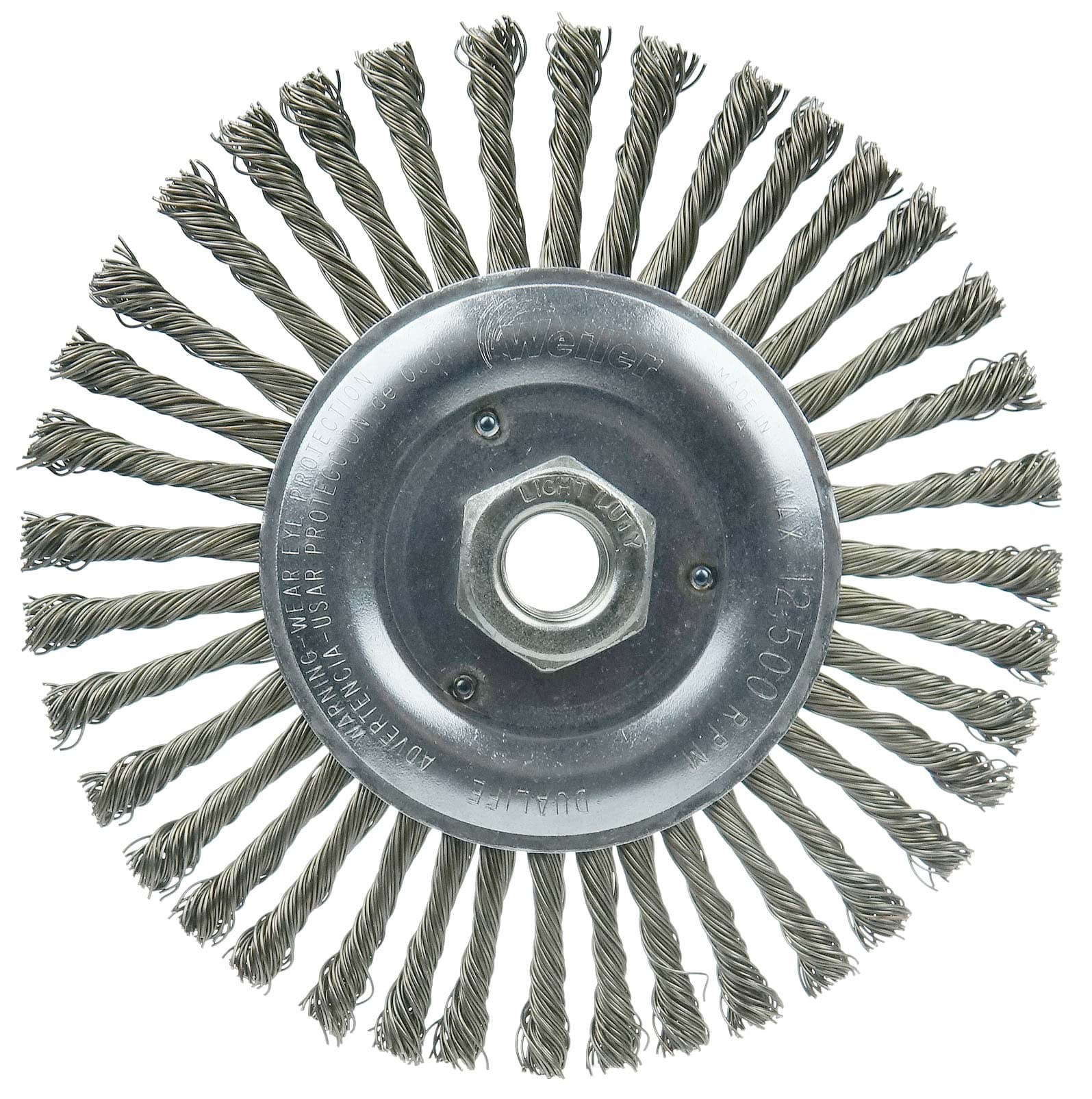 Picture of Wolverine 6" Knot Wire Wheel, Stringer Bead Twist, .020" Steel Fill, 5/8"-11 UNC Nut (Light Duty)