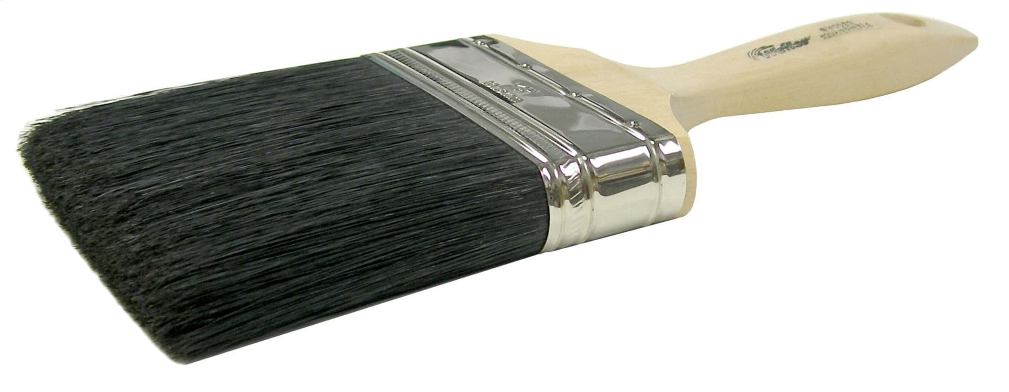 Picture of 4" Wall Paint Brush, Black China Bristle Fill, 3-1/2" Trim Length, Sanded Wood Handle