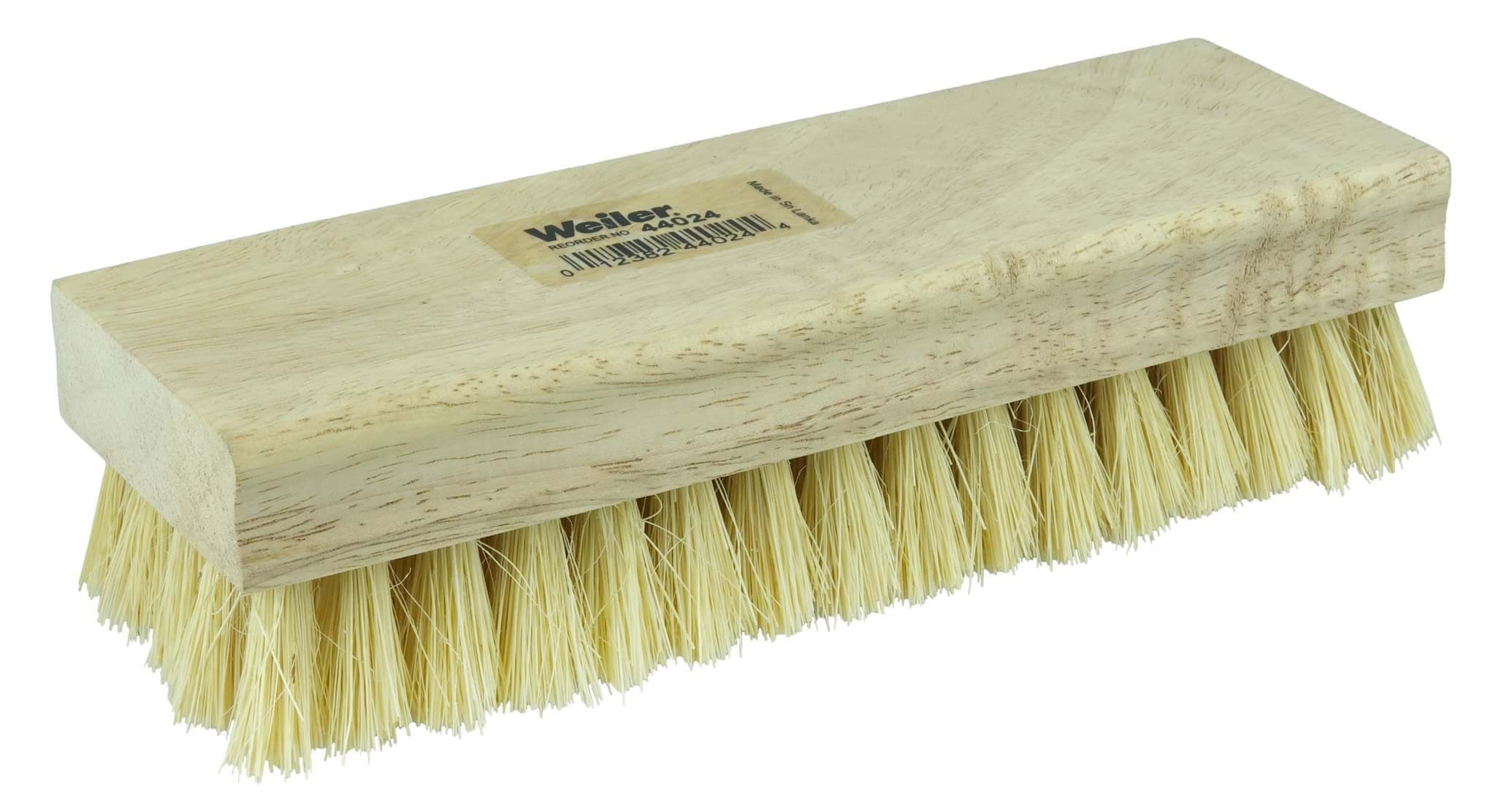 Picture of 8" Square End Scrub Brush, 1" Trim Length, White Tampico Fill