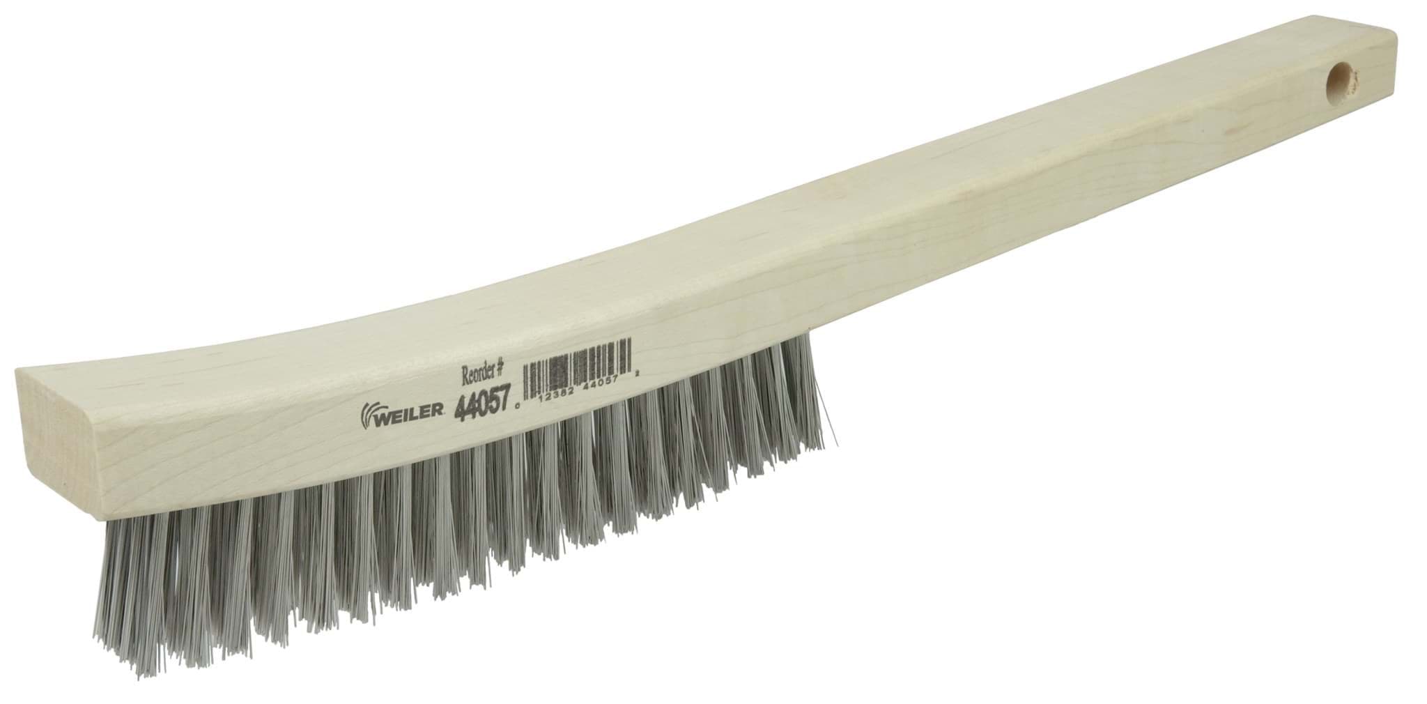 Picture of Hand Wire Scratch Brush, .012 Stainless Steel Fill, Curved Handle, 4 x 18 Rows