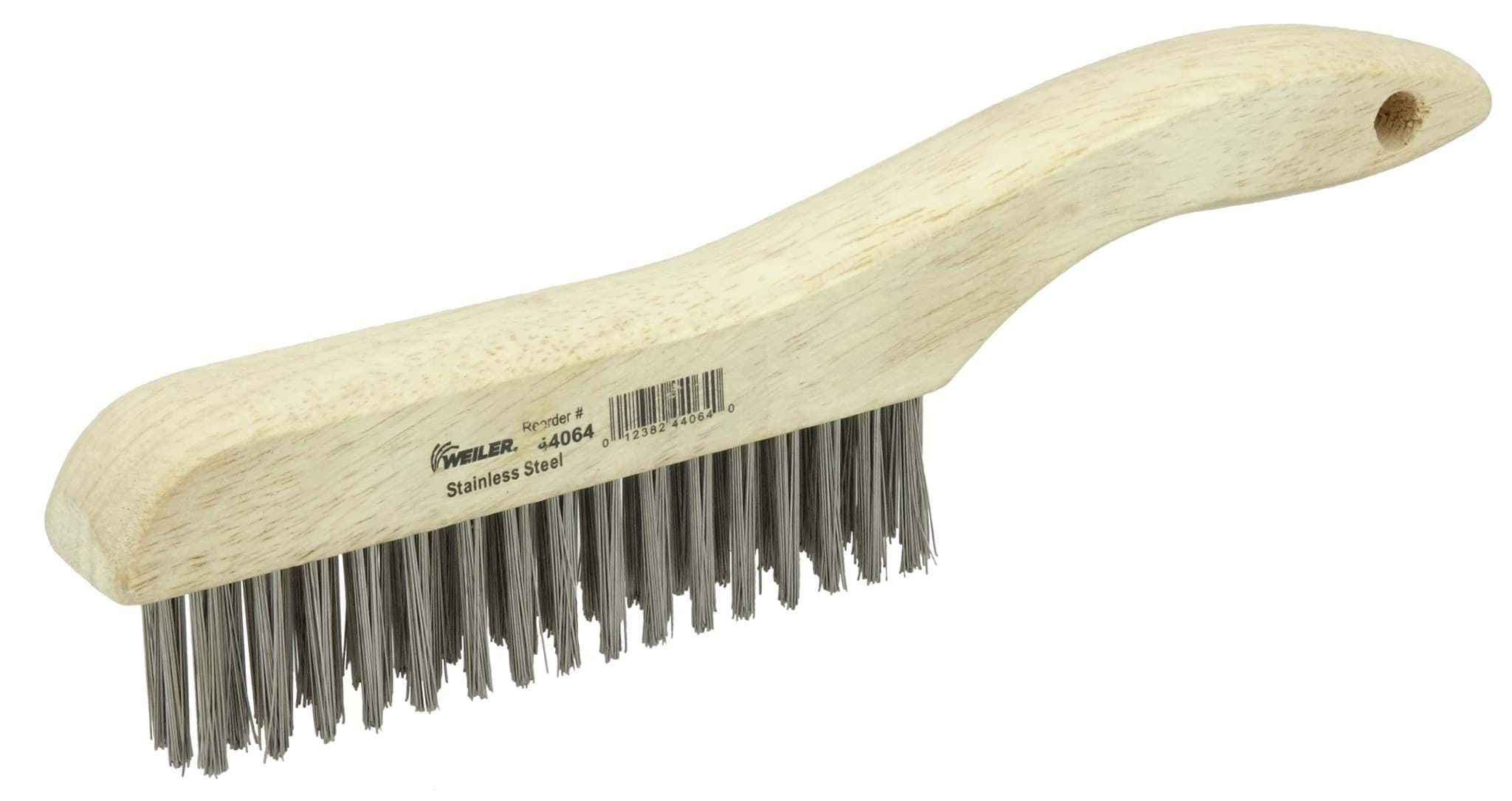 Picture of Hand Wire Scratch Brush, .012 Stainless Steel Fill, Shoe Handle, 4 x 16 Rows