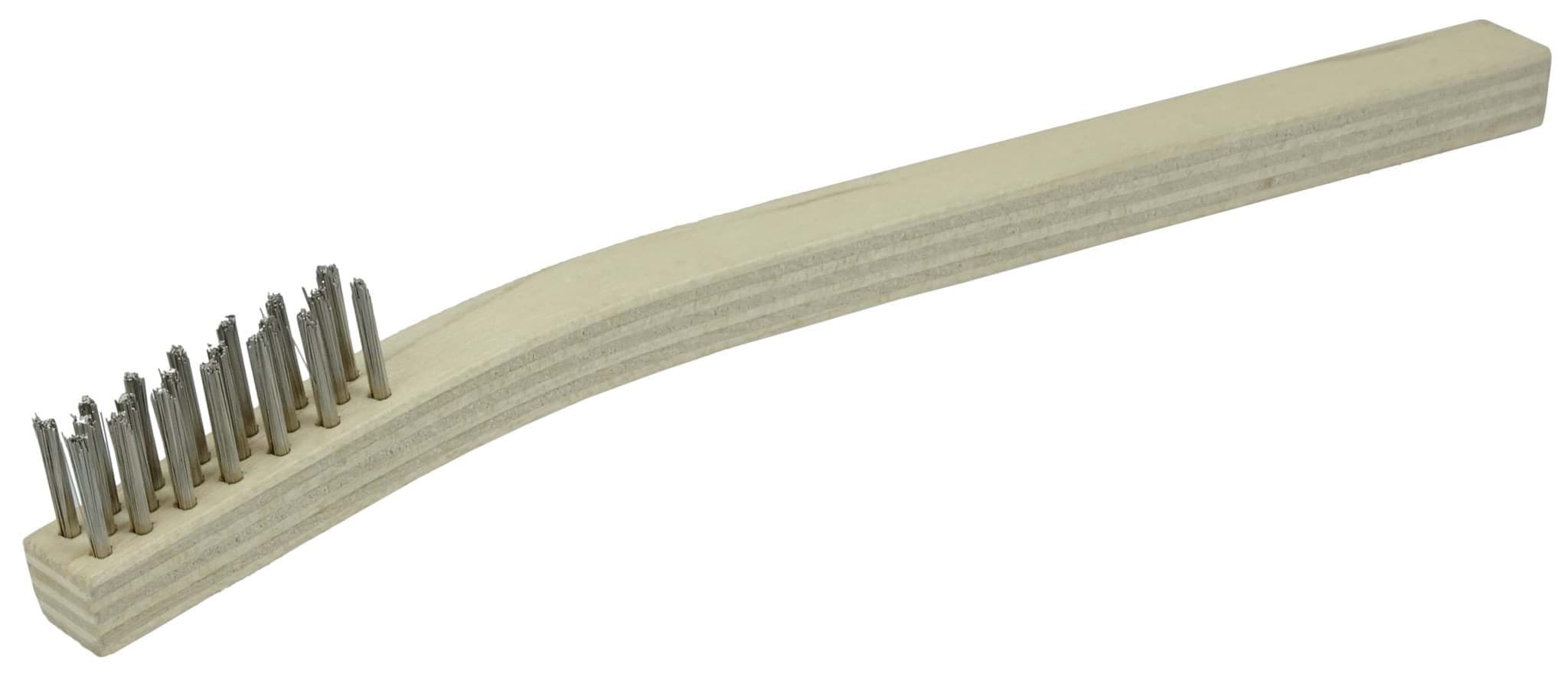 Picture of Small Hand Wire Scratch Brush, Stainless Steel Fill, Wood Block, 3 x 7 Rows