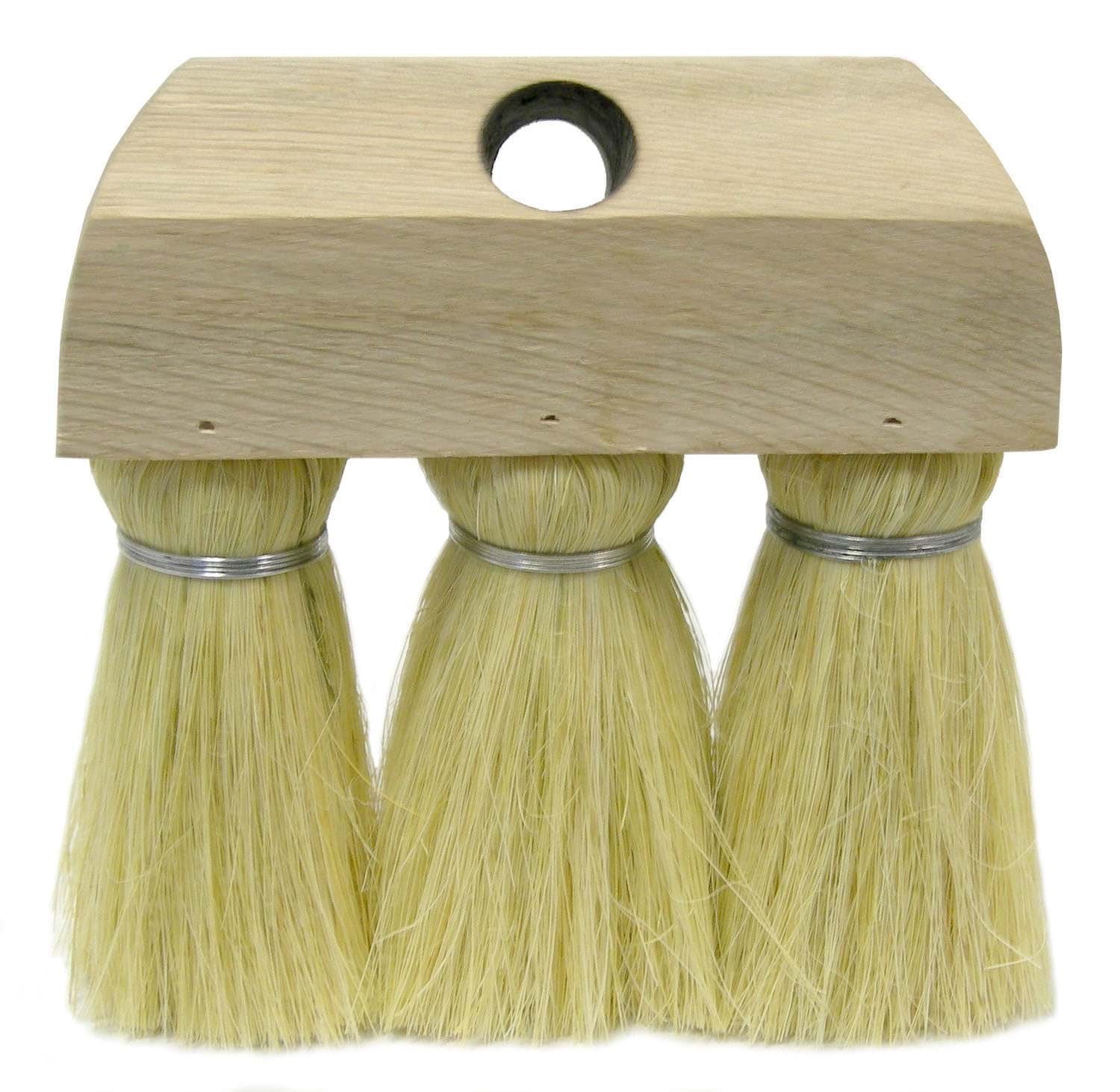 Picture of 6-1/4" 3-Knot Roof Brush, White Tampico Fill, 48" Tapered Handle (12 Heads + 12 Handles)