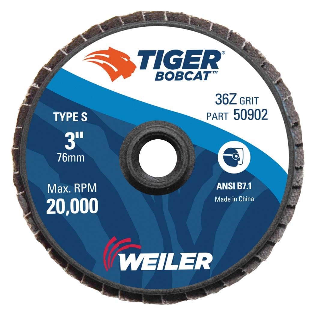 Picture of 3" BobCat Mini Abrasive Flap Disc, Conical (TY29), Type S Mount, 36Z