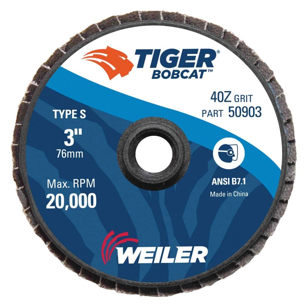 Picture of 3" BobCat Mini Abrasive Flap Disc, Conical (TY29),  Type S Mount, 40Z