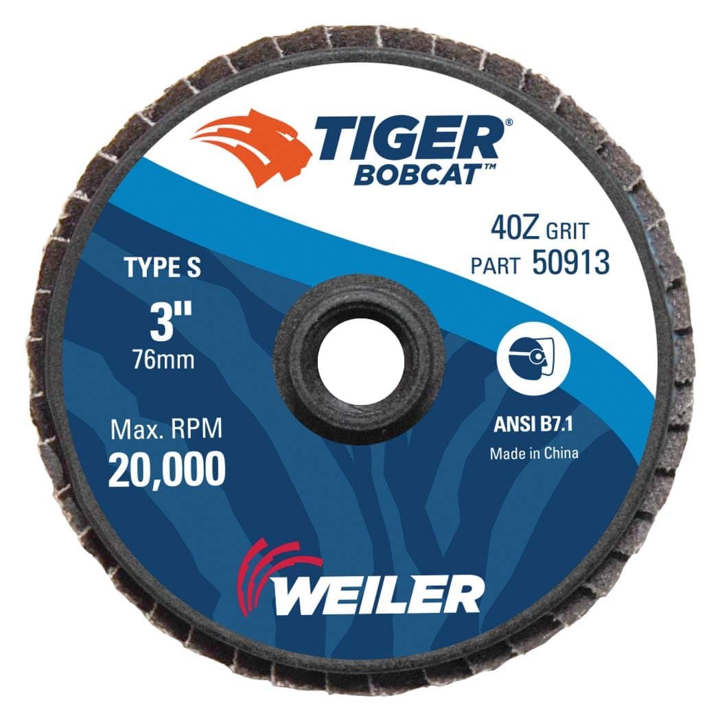 Picture of 3" BobCat Mini Abrasive Flap Disc, Flat (TY27),  Type S Mount, 40Z