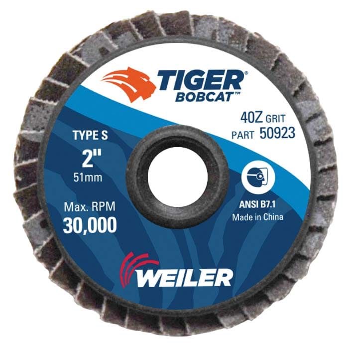 Picture of 2" BobCat Mini Abrasive Flap Disc, Conical (TY29),  Type S Mount, 40Z