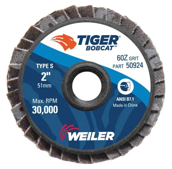 Picture of 2" BobCat Mini Abrasive Flap Disc, Conical (TY29),  Type S Mount, 60Z