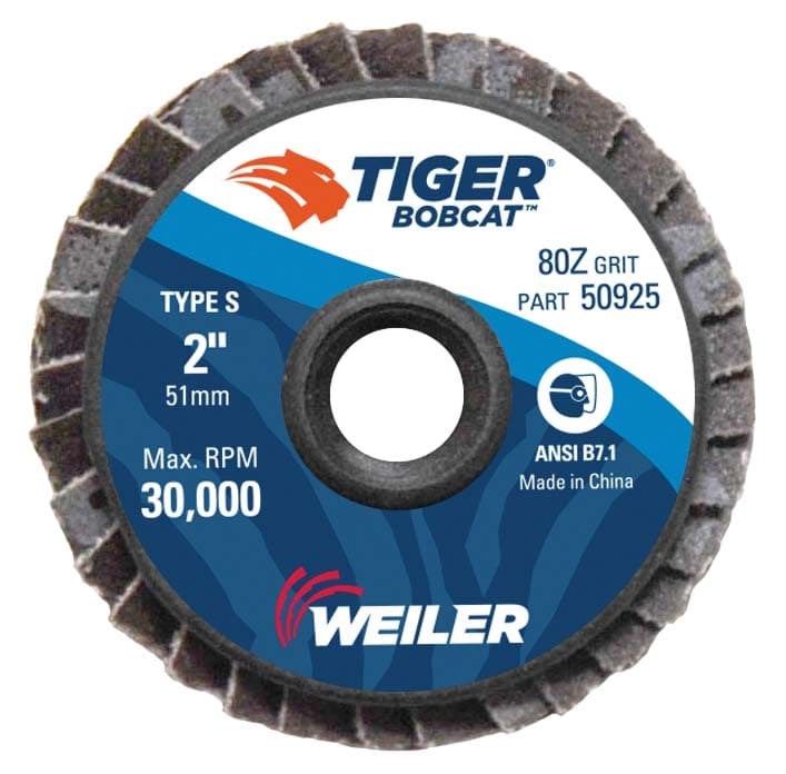 Picture of 2" BobCat Mini Abrasive Flap Disc, Conical (TY29),  Type S Mount, 80Z