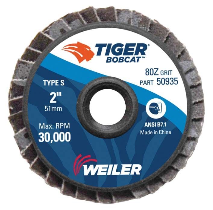 Picture of 2" BobCat Mini Abrasive Flap Disc, Flat (TY27),  Type S Mount, 80Z