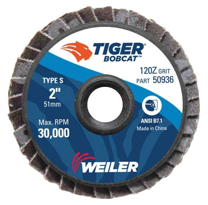 Picture of 2" BobCat Mini Abrasive Flap Disc, Flat (TY27),  Type S Mount, 120Z