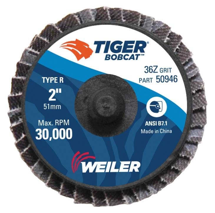 Picture of 2" BobCat Mini Abrasive Flap Disc, Conical (TY29),  Type R Mount, 36Z