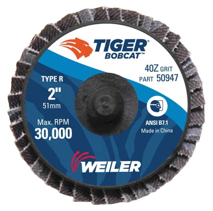 Picture of 2" BobCat Mini Abrasive Flap Disc, Conical (TY29),  Type R Mount, 40Z