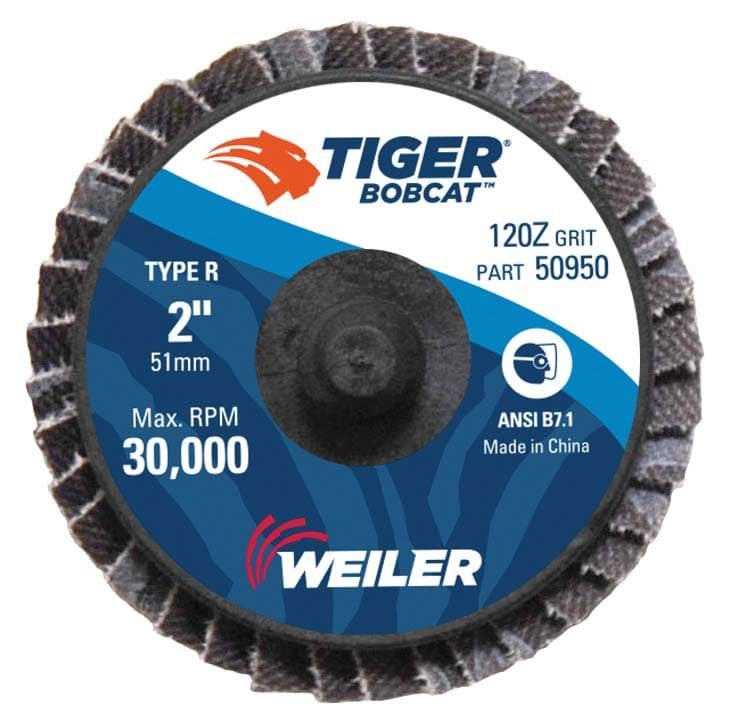 Picture of 2" BobCat Mini Abrasive Flap Disc, Conical (TY29),  Type R Mount, 120Z
