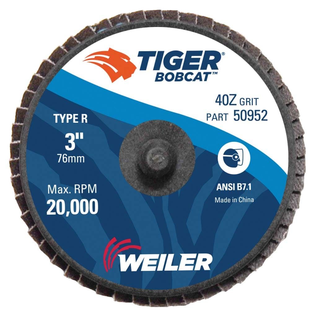 Picture of 3" BobCat Mini Abrasive Flap Disc, Conical (TY29),  Type R Mount, 40Z