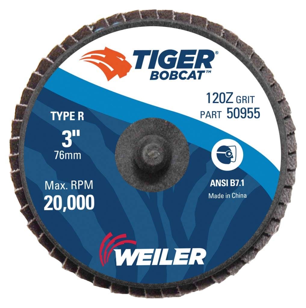 Picture of 3" BobCat Mini Abrasive Flap Disc, Conical (TY29),  Type R Mount, 120Z