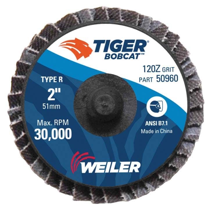 Picture of 2" BobCat Mini Abrasive Flap Disc, Flat (TY27),  Type R Mount, 120Z