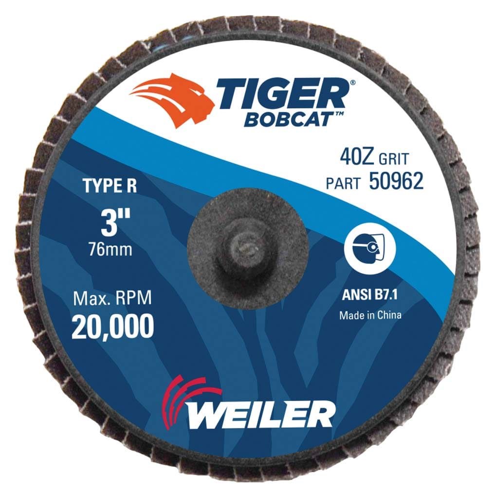 Picture of 3" BobCat Mini Abrasive Flap Disc, Flat (TY27),  Type R Mount, 40Z
