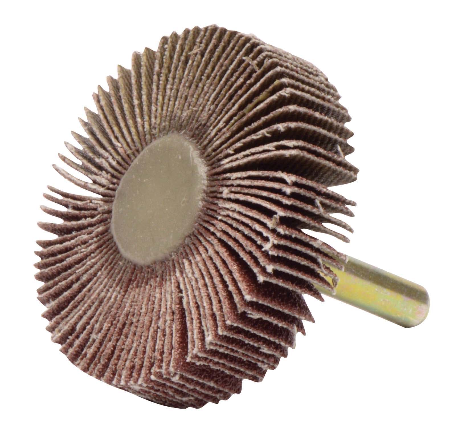 Picture of 2" x 1/2" Tiger Coated Abrasive Flap Wheel, 1/4" Stem, 80AO