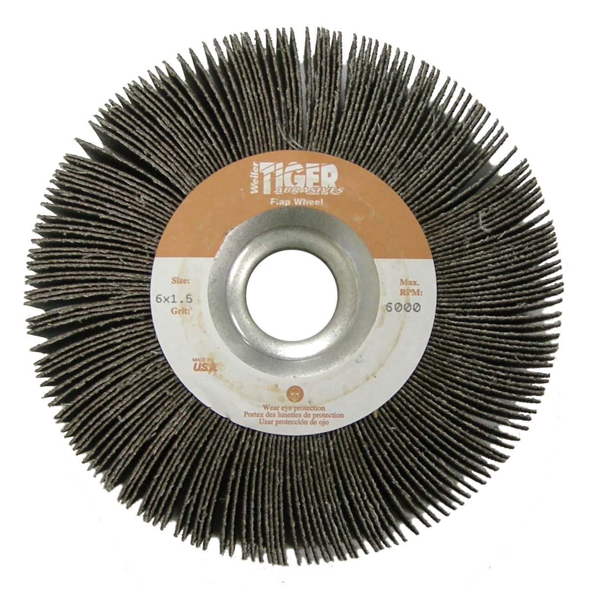 Picture of 6" x 2" Tiger Coated Abrasive Flap Wheel, 1" Arbor Hole, 80AO