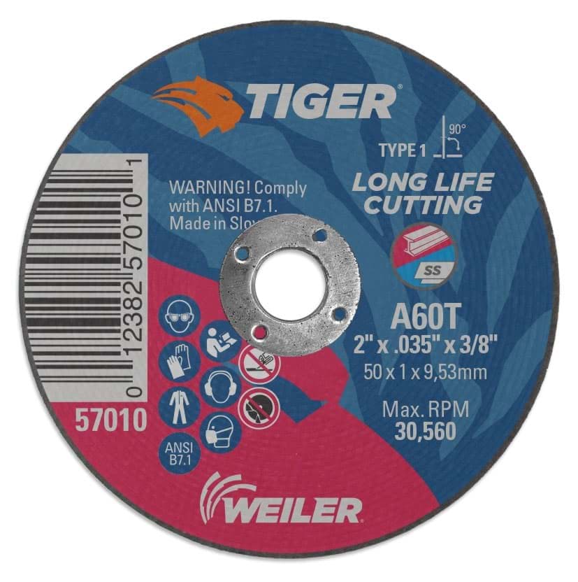Picture of 2" x .035" TIGER AO Type 1 Cutting Wheel, A60T, 3/8" Arbor Hole