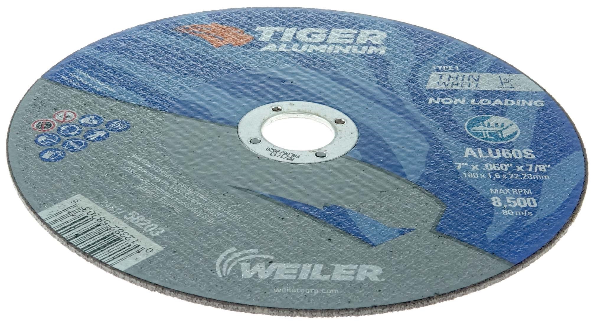 Picture of 7" x .060" Tiger Aluminum Type 1 Cutting WheelALU60S 7/8 Arbor Hole